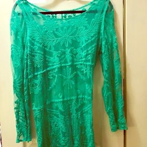 Green Bathing-suit Coverup
